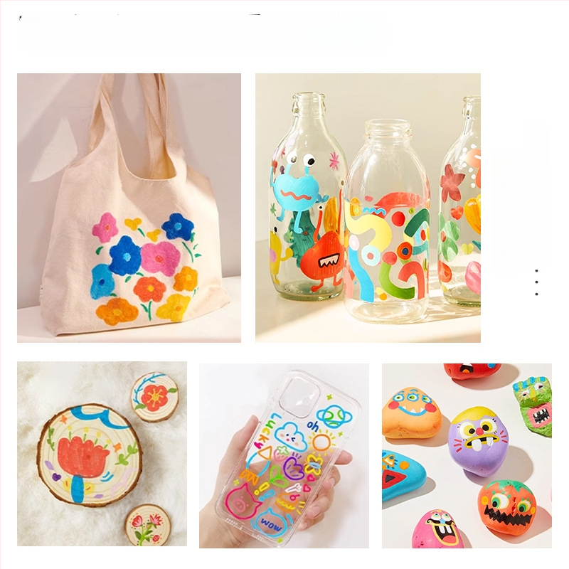 Vesepõhised markerid suure mahutavusega ja pehme otsaga lasteaia kunstile — Firewo