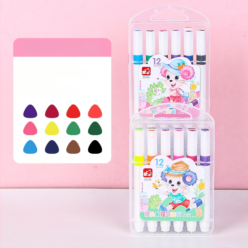 Vesepõhised markerid suure mahutavusega ja pehme otsaga lasteaia kunstile — Firewo