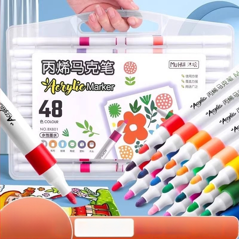 Dehong Akrüülmarkerid Õpilastele, Läbipaistmatud ja Segavad, Veepõhised