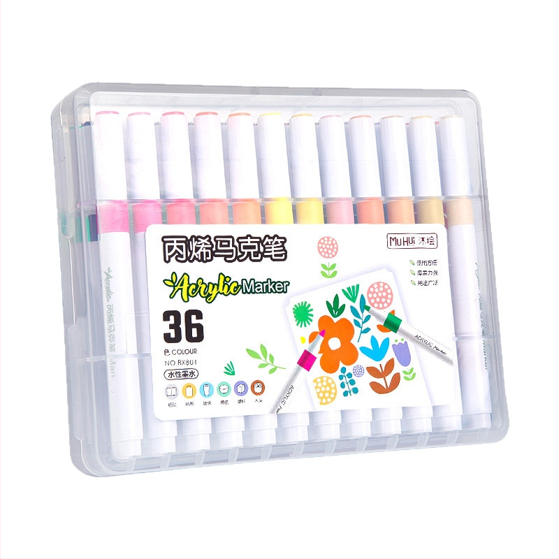 Dehong Akrüülmarkerid Õpilastele, Läbipaistmatud ja Segavad, Veepõhised