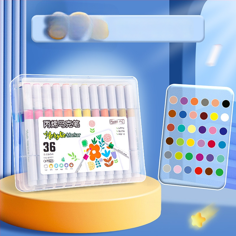 Dehong Akrüülmarkerid Õpilastele, Läbipaistmatud ja Segavad, Veepõhised