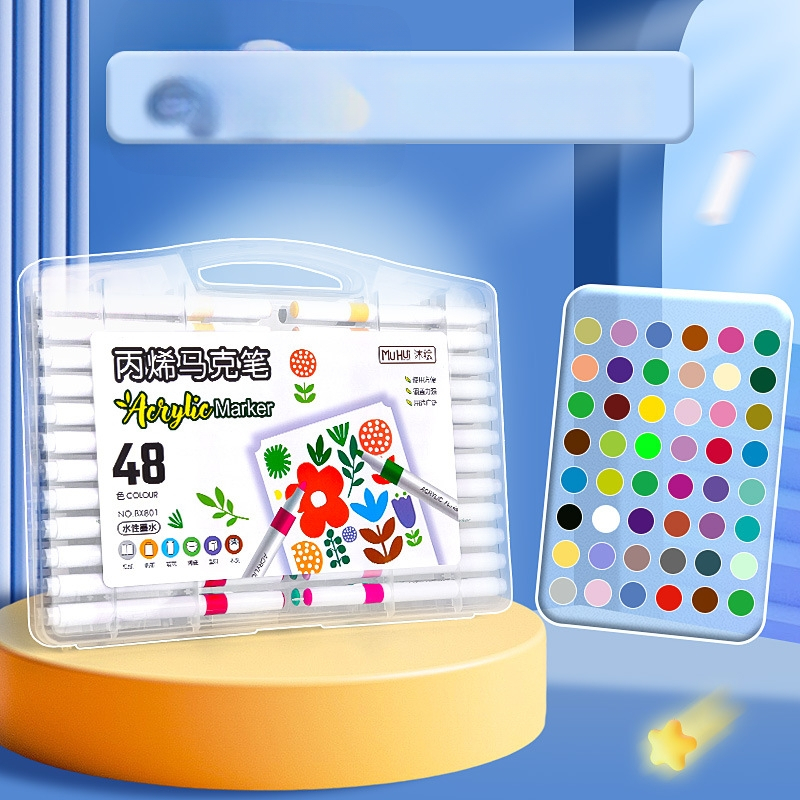 Dehong Akrüülmarkerid Õpilastele, Läbipaistmatud ja Segavad, Veepõhised