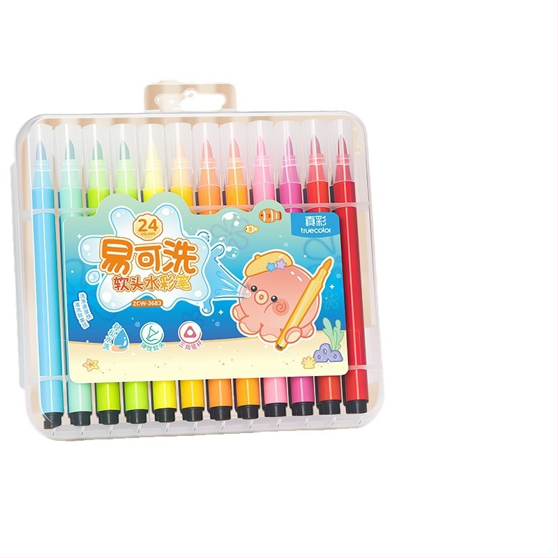 True Color akrüülmarker — pehme ots, akvarellistiil, korduvkasutatav pliiats lastele ja kooliprojektide jaoks