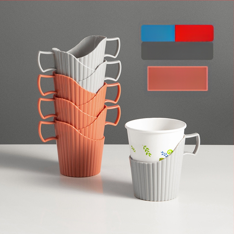 Defu plastikinis puodelio laikiklis, kinų stiliaus, paprastas dizainas, šilumos izoliacija, pakuotė 96 vnt