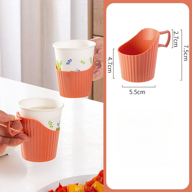 Defu plastikinis puodelio laikiklis, kinų stiliaus, paprastas dizainas, šilumos izoliacija, pakuotė 96 vnt