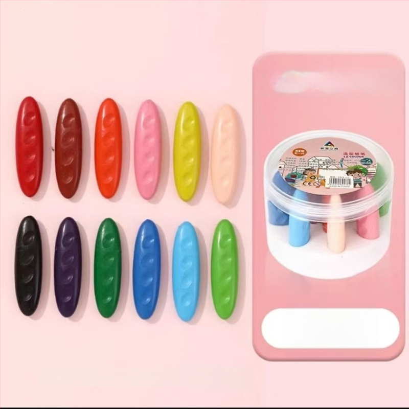 Laste plastist kriidid graffiti joonistamiseks, pähkli-kujuline kuju, ovaalne korpus, Kriidid seeria, logotipi trükkimine, kohandamine saadaval