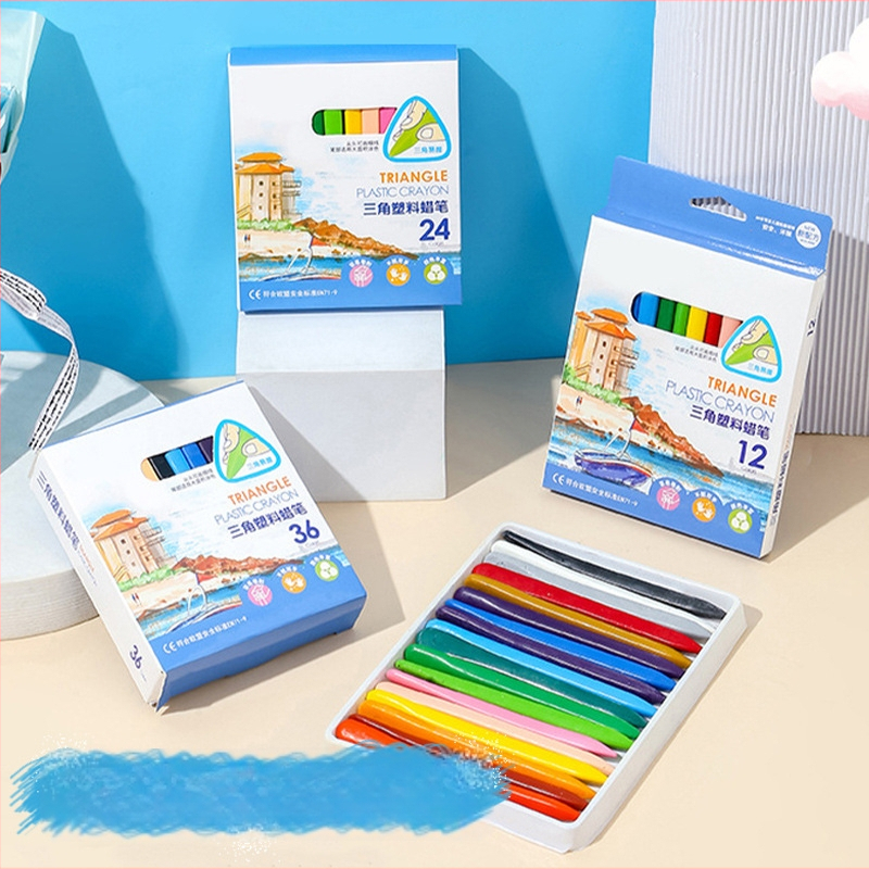 Laste kolmnurkne plastmassist vaha pliiatsid – pühkitavad, ilma trükitud logota, ilma impordita