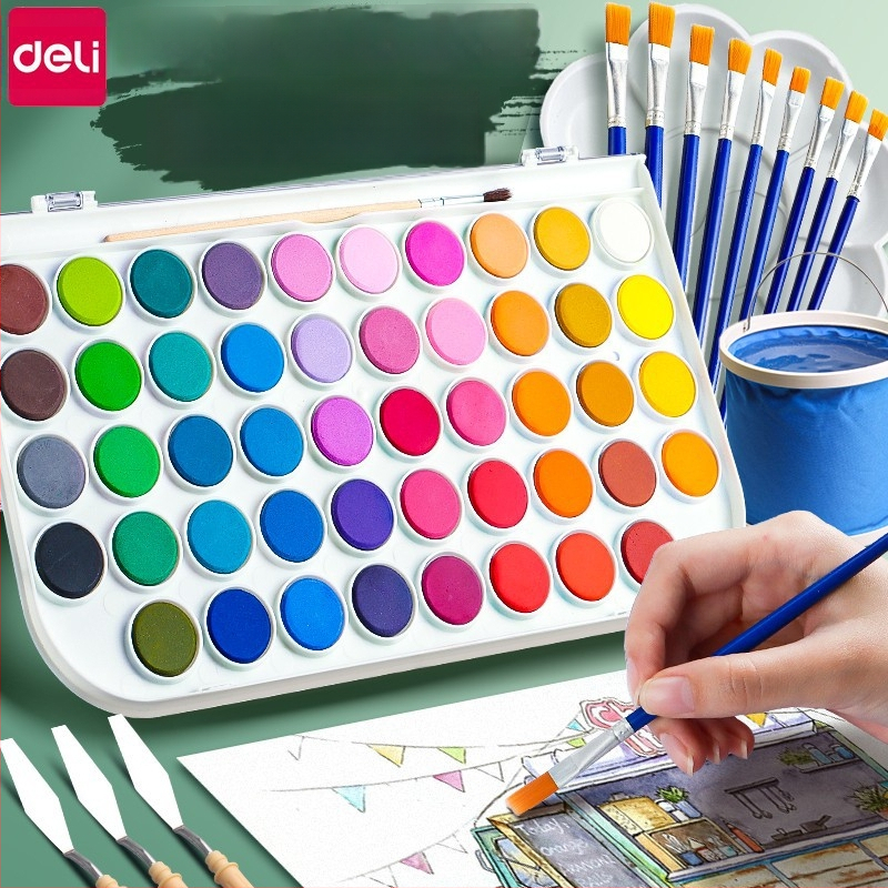 Deli mineraalpigmentidega akvarellide komplekt, kastis algajatele ja lastele