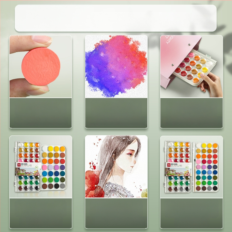 Deli mineraalpigmentidega akvarellide komplekt, kastis algajatele ja lastele