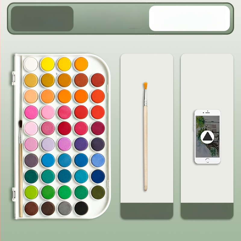 Deli mineraalpigmentidega akvarellide komplekt, kastis algajatele ja lastele