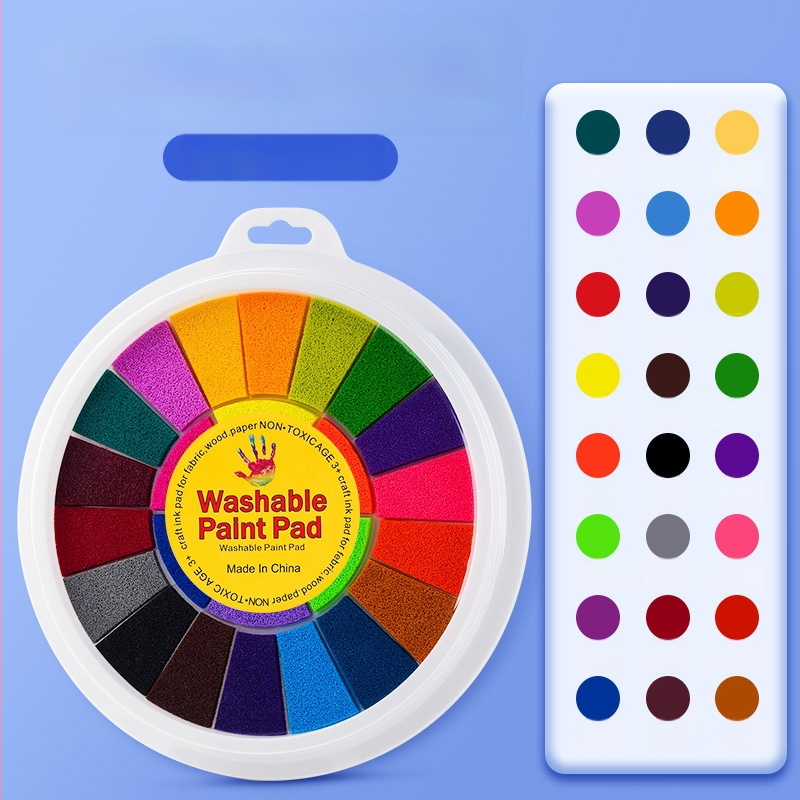 Sõrmejoon tintpad – Reverse kaubamärk, akvarellikomplekt, karp 24 tükki, sobib sünnipäevaks, IP-luba: Ei