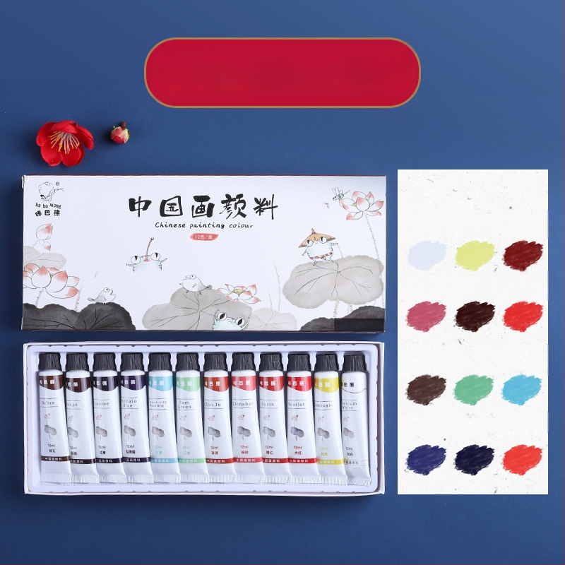 Kaba Bear traditsioonilise hiina maalimise pigmentide komplekt, 12 ml maht, 24-kasti pakend, maalimiseks
