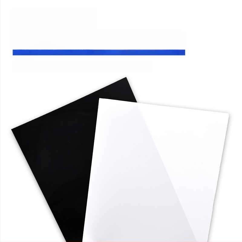 Läikiv PVC plaat läbipaistva PET-filmi ja tulekaitsega PC kõva plaat, lõikamine vastavalt soovile