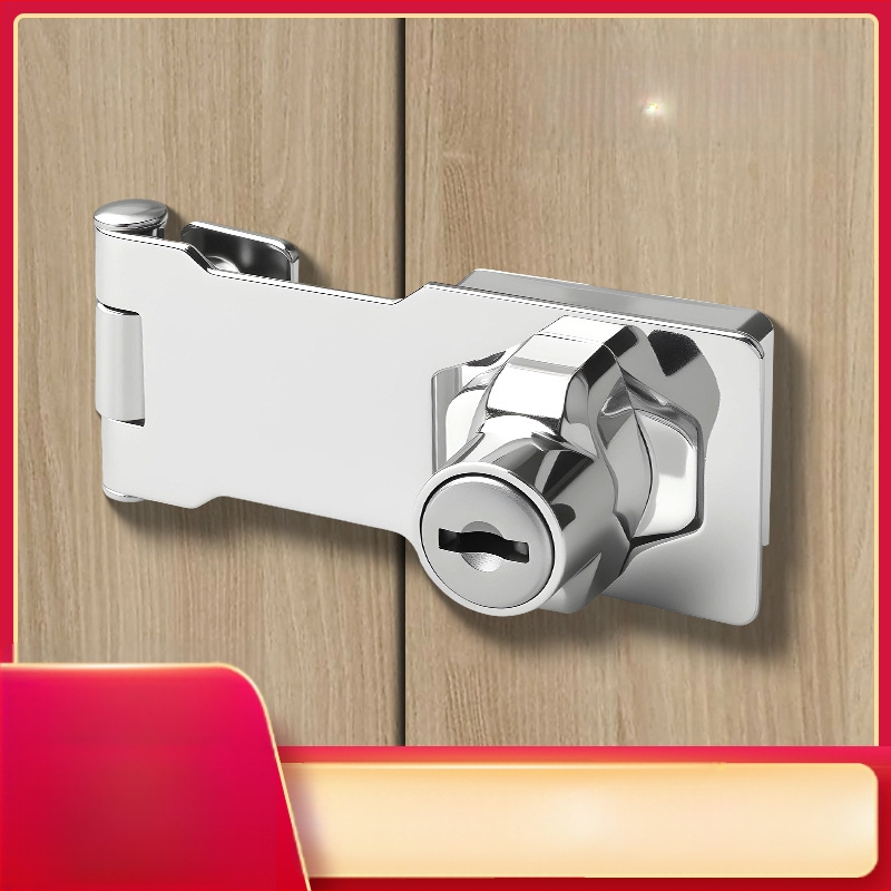 Ilma puurimiseta roostevabast terasest lukustusplaat lukustusega – sobib kappidele, sahtlitele ja liugustele ustele (vannituba)