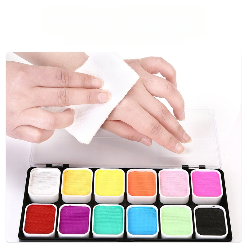 NUKOLO vees lahustuvad kehapigmendid, turvaline materjal, karbis pakendatud palett, kehamaalinguteks, litsentsiga privaatmärgid saadaval