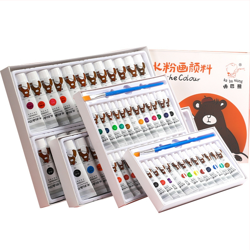 Kaba Bear laste gouache värvide komplekt, gouache, mahutavus 5–12 ml, karbis pakendatud