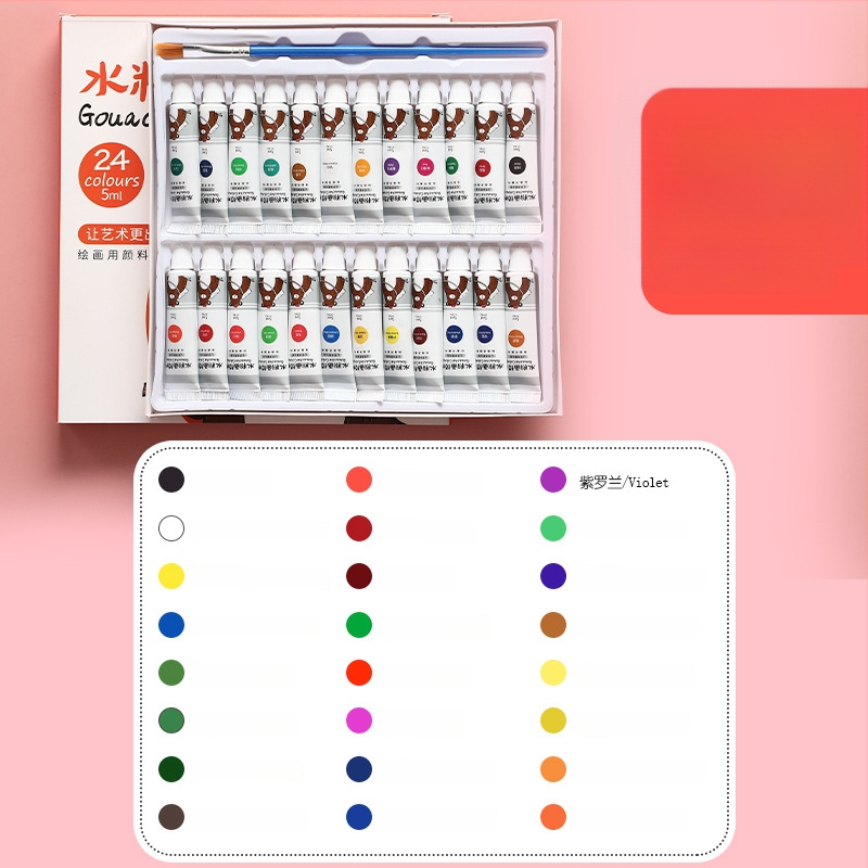 Kaba Bear laste gouache värvide komplekt, gouache, mahutavus 5–12 ml, karbis pakendatud