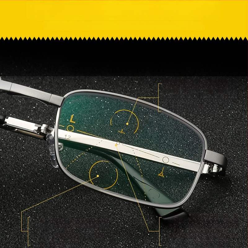 Kokkupanduvad progressiivsed multifokaalsed prillid presbiopiale fotokromaatsete läätsedega, sinise valguse filtratsioon ja anti-radiaatsioon ning asfäärilised läätsed