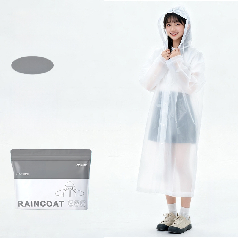 Ühekordne täiskasvanute vihmamantel väljakutseteks ja matkamiseks, PE kangas PE liimiga veekindla kihiga, tavaline paksus, ühe isiku ponšo