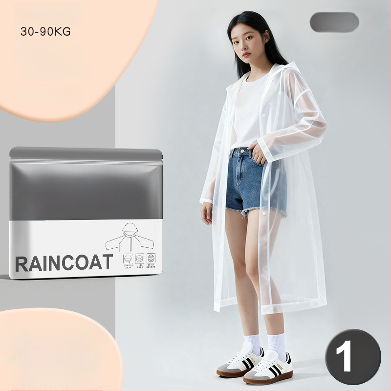 Ühekordne täiskasvanute vihmamantel väljakutseteks ja matkamiseks, PE kangas PE liimiga veekindla kihiga, tavaline paksus, ühe isiku ponšo