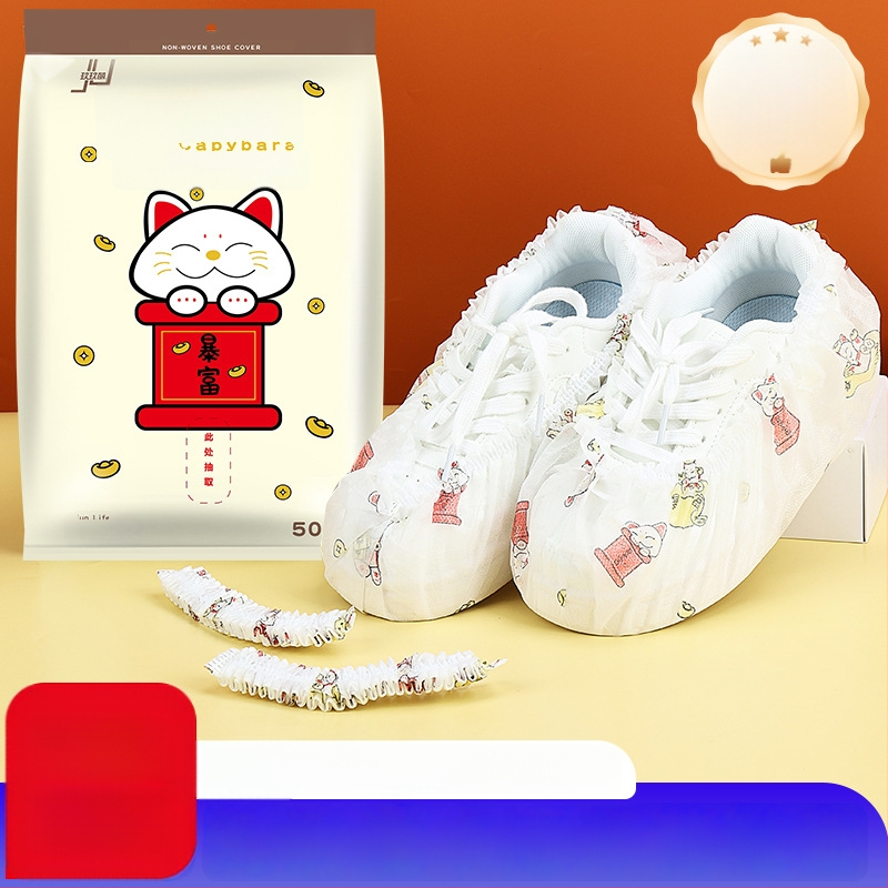 Vienkartiniai neaustų audinių apavo uždangalai, 50 vnt., dulkėms atsparūs ir neslystantys, namų naudojimui.