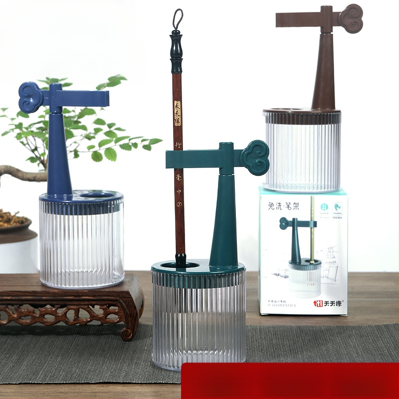 Daugiafunkcinis vienkartinis rašiklio laikiklis su anti-džiovinimo šepetėliu, drėkinanti rašiklis, kišenė su kilpa — plastikas, modelis 11, prekė: Tt/daily practice, logotipo spausdinimas, pritaikymas