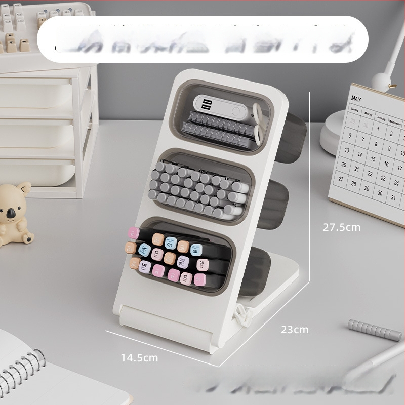 Touchmark Naji seeria - kallutatud pliiatsihoidja, plastikust ruudukujuline lauaorganisaator