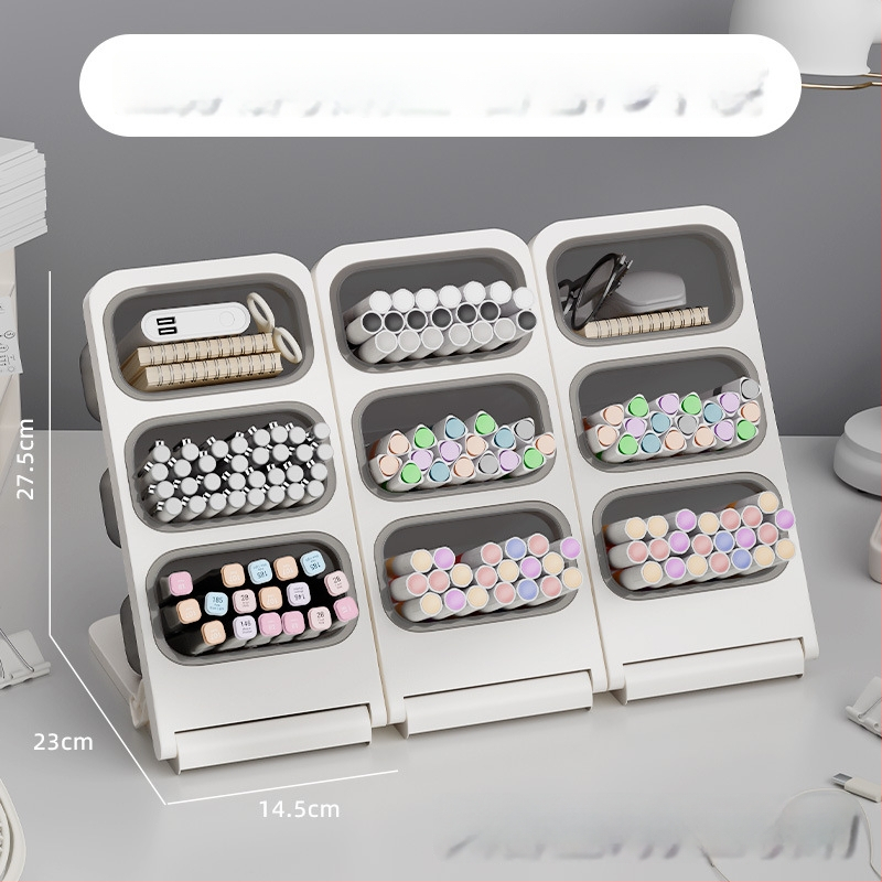 Touchmark Naji seeria - kallutatud pliiatsihoidja, plastikust ruudukujuline lauaorganisaator