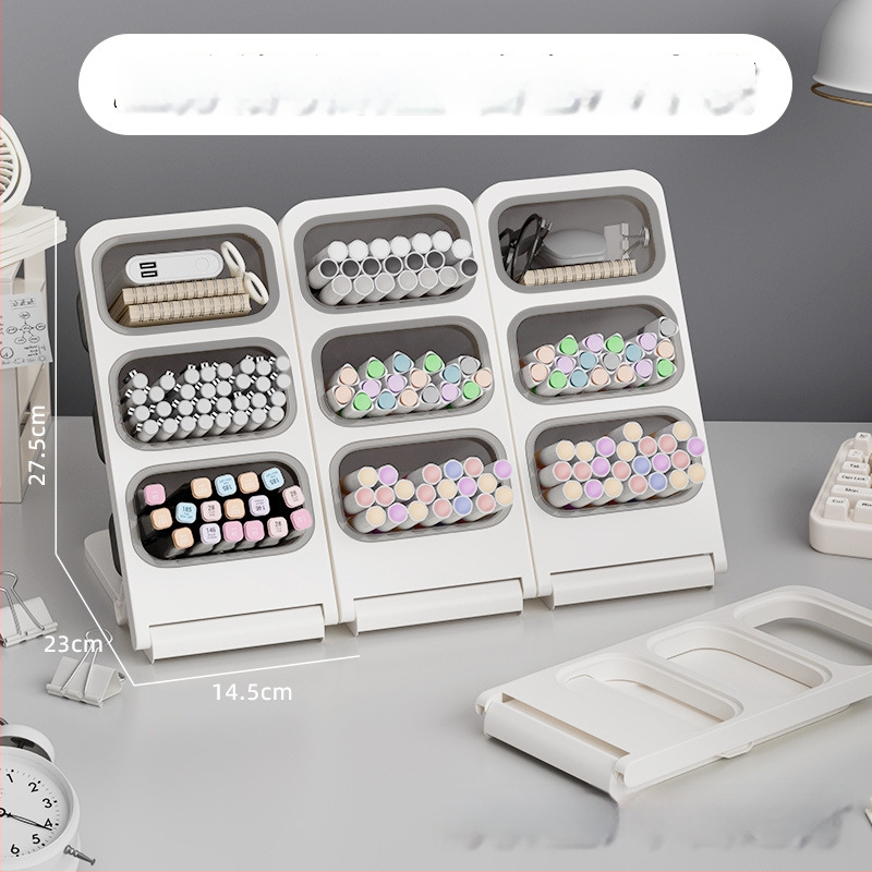 Touchmark Naji seeria - kallutatud pliiatsihoidja, plastikust ruudukujuline lauaorganisaator