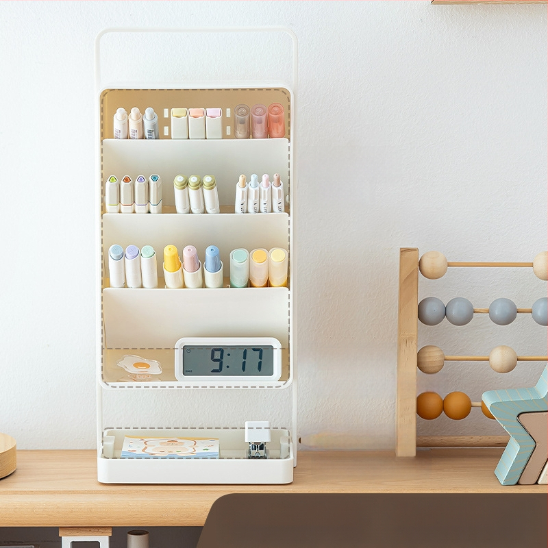 SD-3886 Ruutja plastist kirjutusvahendi hoidja kaldu läbipaistva disainiga – Suur maht, Mitmekülgne lauaorganisaator, Logo trükkimine, Kohandamine