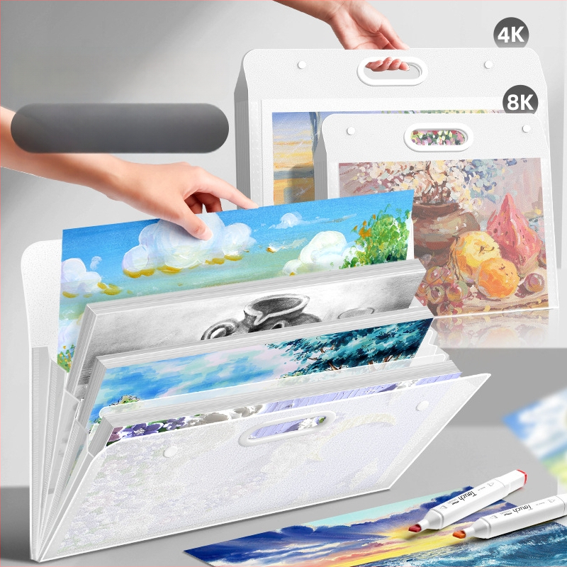 Meno darbų laikymo albumas, iš plastiko, modelis LZ-DCHC, prekės ženklas Good, 4 puslapiai, logotipo spausdinimas: Taip