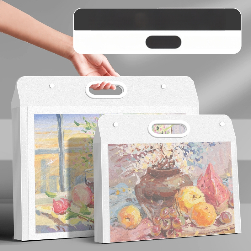 Meno darbų laikymo albumas, iš plastiko, modelis LZ-DCHC, prekės ženklas Good, 4 puslapiai, logotipo spausdinimas: Taip