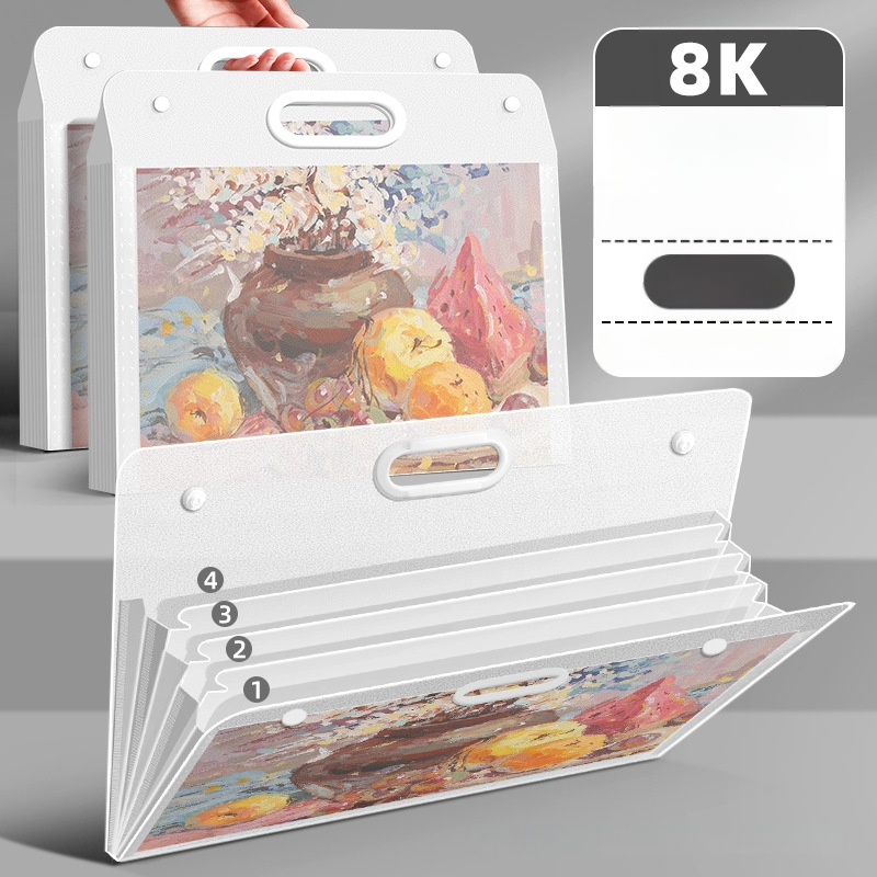 Meno darbų laikymo albumas, iš plastiko, modelis LZ-DCHC, prekės ženklas Good, 4 puslapiai, logotipo spausdinimas: Taip