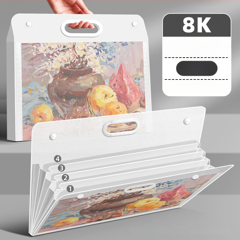 Meno darbų laikymo albumas, iš plastiko, modelis LZ-DCHC, prekės ženklas Good, 4 puslapiai, logotipo spausdinimas: Taip