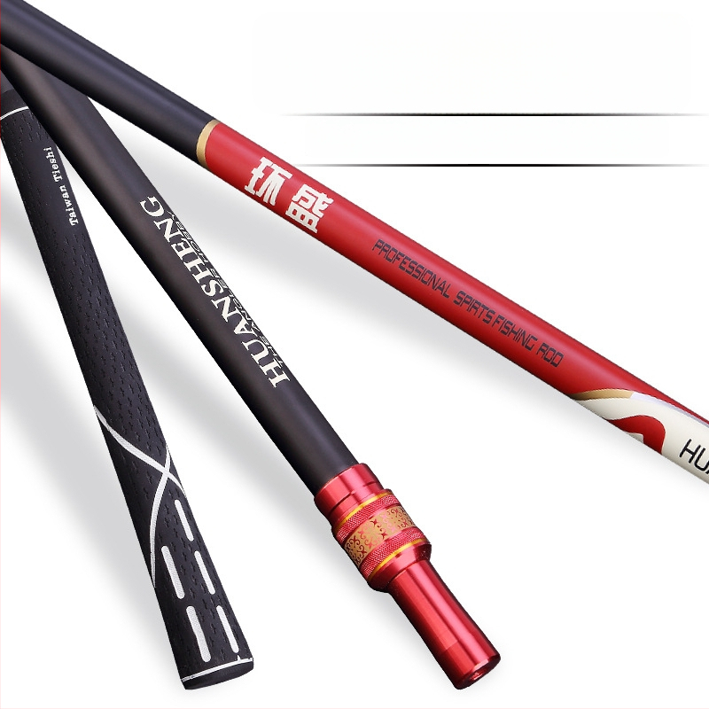 Süsinikkiust võrgupulk kalapüügi jaoks, kokkupandav, kahekordne kasutus, mitmest suunast pöörlemine