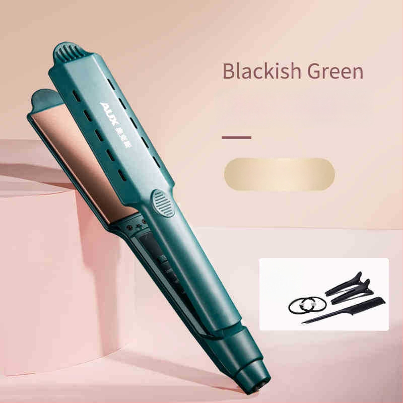 AUX/OX dviejų funkcijų plaukų tiesinimo ir garbanojimo žnyplės su turmalino keramikos plokštelėmis, šildymo laidininko skersmuo virš 31 mm, 220 V, 73 W, laidinis