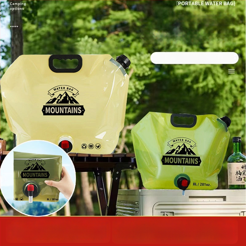 Išorinė vandens talpa lauko reikmėms, storintas sulankstomas vandens maišas, maisto kokybės, PE+nylon+PET, Zhongheng