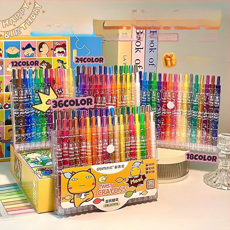 Vaha kriidide komplekt, 36 värvi, pestav lastele, mudel 0579, seeria 0579, plastikust korpus, bränd Believe in harmony