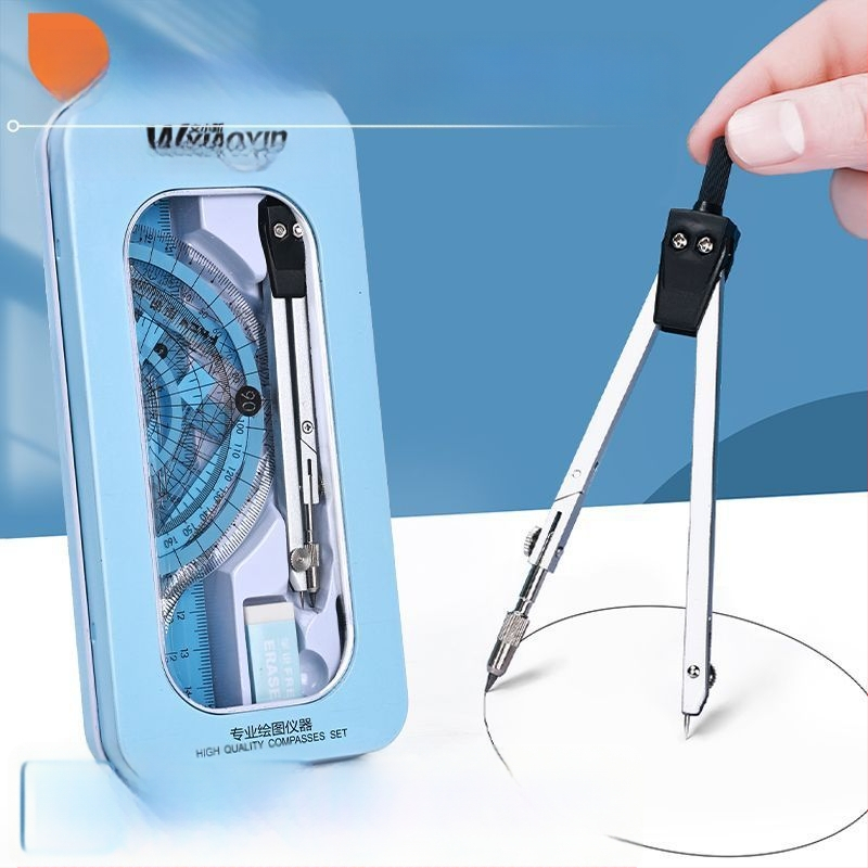 Daudzfunkcionālais kompassa un lineāla komplekts – pilns zīmēšanas rīku komplekts skolēniem, no sakausējuma materiāla