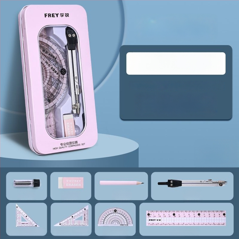 Daudzfunkcionālais kompassa un lineāla komplekts – pilns zīmēšanas rīku komplekts skolēniem, no sakausējuma materiāla