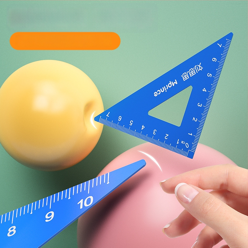 Cat Prince M1314-1 Aliuminio lydinio universalus liniuotės rinkinys, 4 vnt., įskaitant trikampę liniuotę ir kampomatis