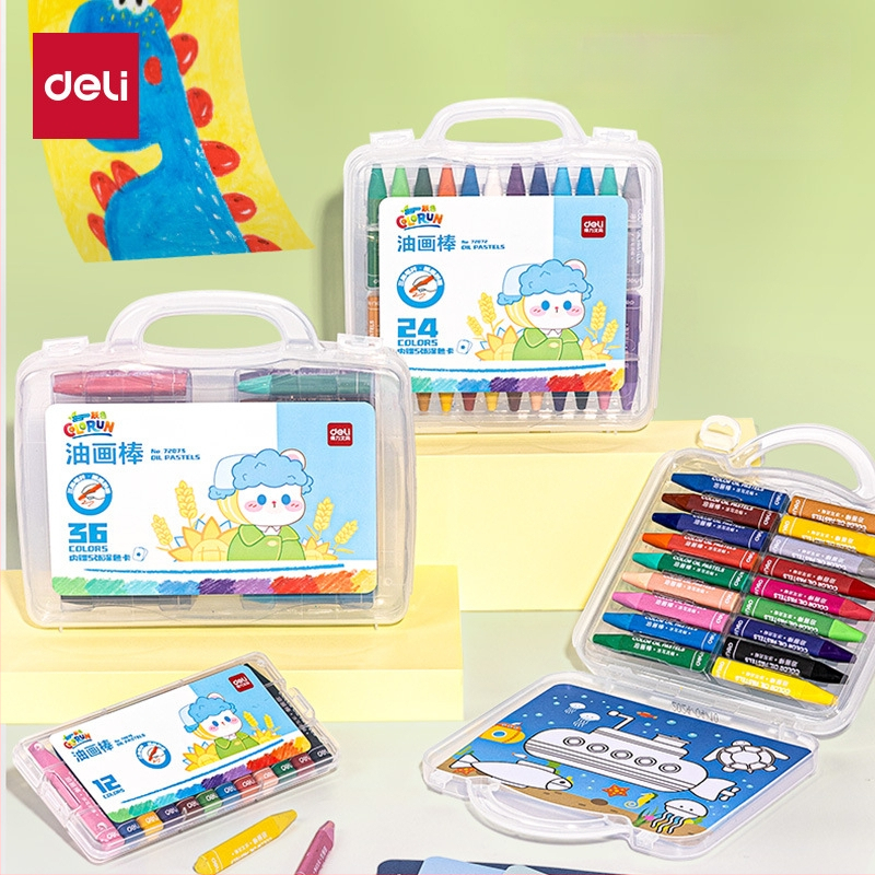 Deli õlipastellid lastele – Mudel 72070, joonistamiseks, ümmargune ots, importimata