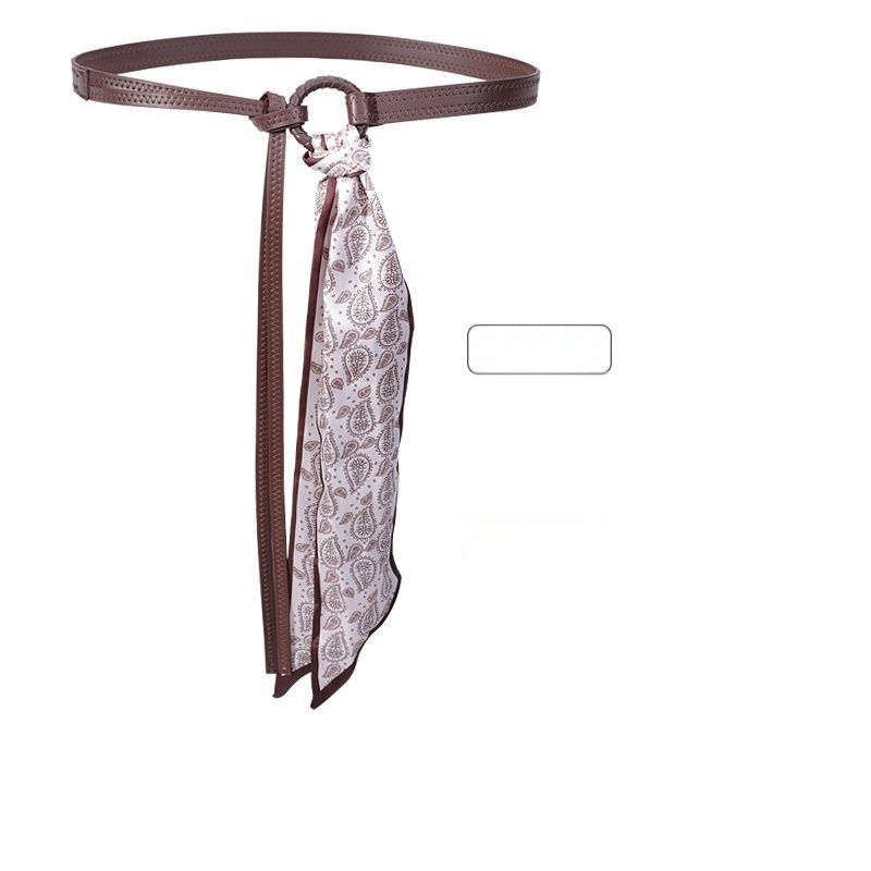 Moteriška liemenės grandinė su kutais ir plonu šilko šaleliu, metalinis aksesuaras džinsams ir kelneims, universalus stilius visiems sezonams