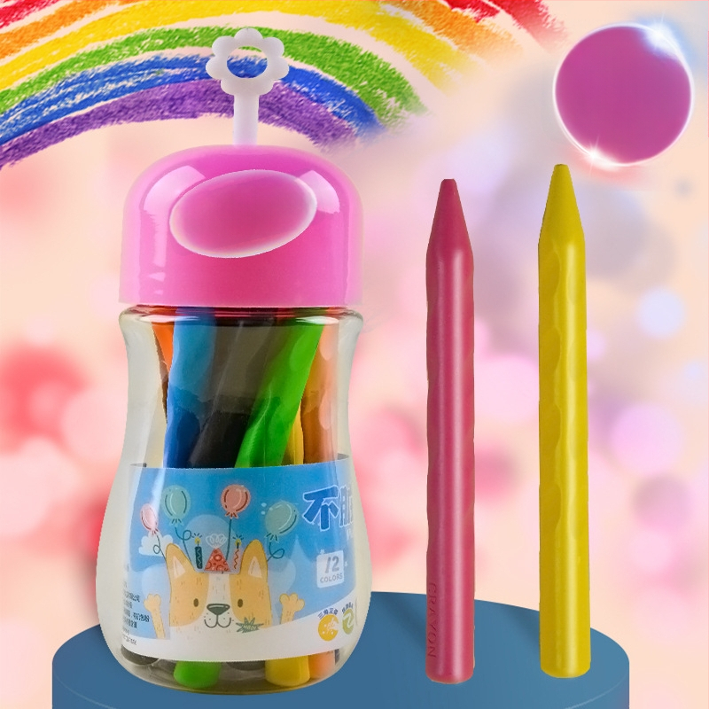 Plastmassa värvipliiatsid joonistamiseks — Qianhui ddlb, Non-dirty Hand seeria, silindriline pakk, pestav