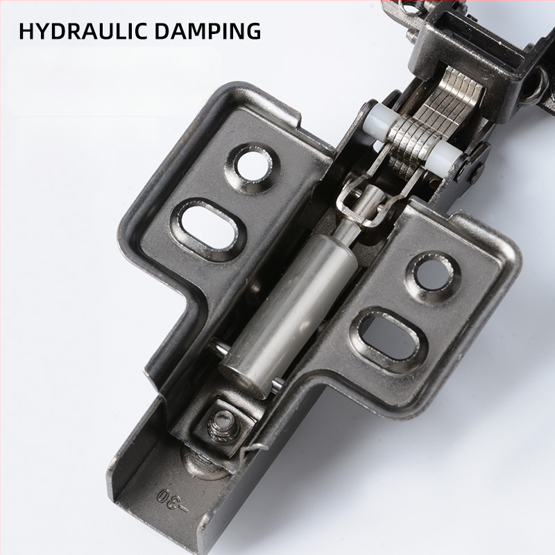 Aliuminio rėmo durų vyris – daugiakampiai kampai 30°/45°, hidraulinis amortizatorius, tinka stiklinėms durims