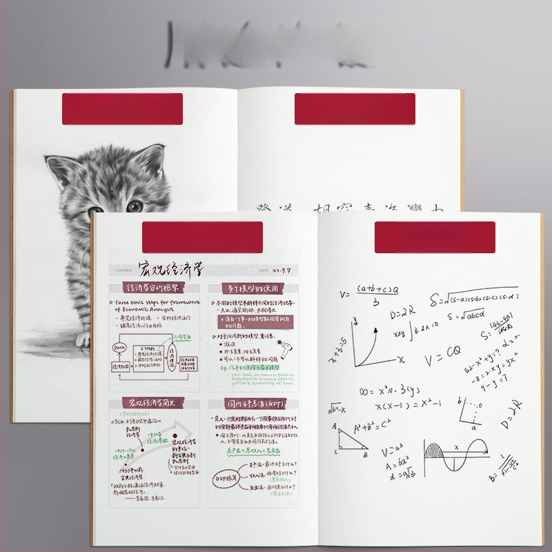 Poznámkový blok s kraftovým obalom, šité viazanie, papier 75 g, 50–100 strán, nostalgický retro štýl