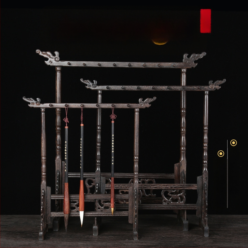 Medinis laikiklis plunksnos ir rašikliui su pūķo galva, kaligrafijai, 12/14/16‑pin, Studijų komplektas Keturi lobiai, pritaikomas