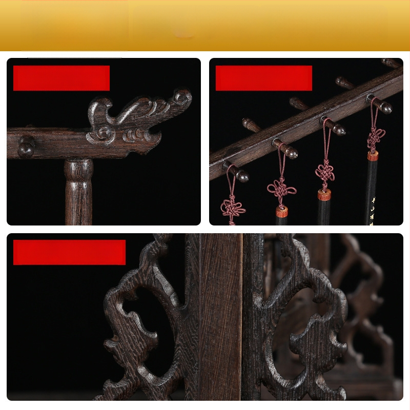 Medinis laikiklis plunksnos ir rašikliui su pūķo galva, kaligrafijai, 12/14/16‑pin, Studijų komplektas Keturi lobiai, pritaikomas