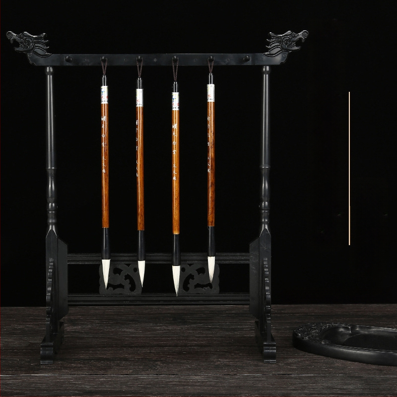 Medinis laikiklis plunksnos ir rašikliui su pūķo galva, kaligrafijai, 12/14/16‑pin, Studijų komplektas Keturi lobiai, pritaikomas