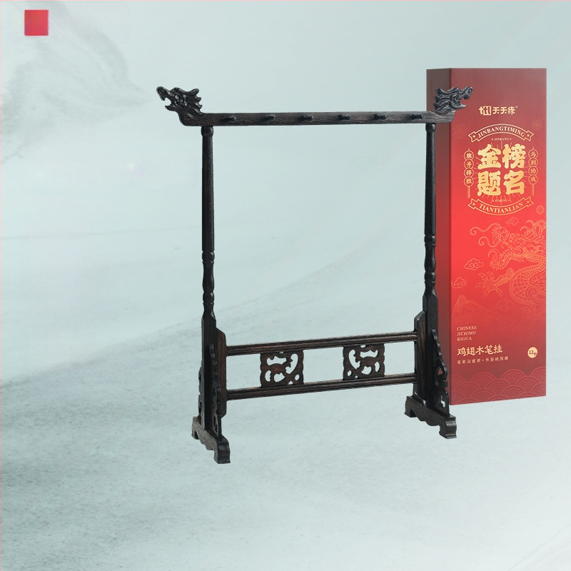 Medinis laikiklis plunksnos ir rašikliui su pūķo galva, kaligrafijai, 12/14/16‑pin, Studijų komplektas Keturi lobiai, pritaikomas